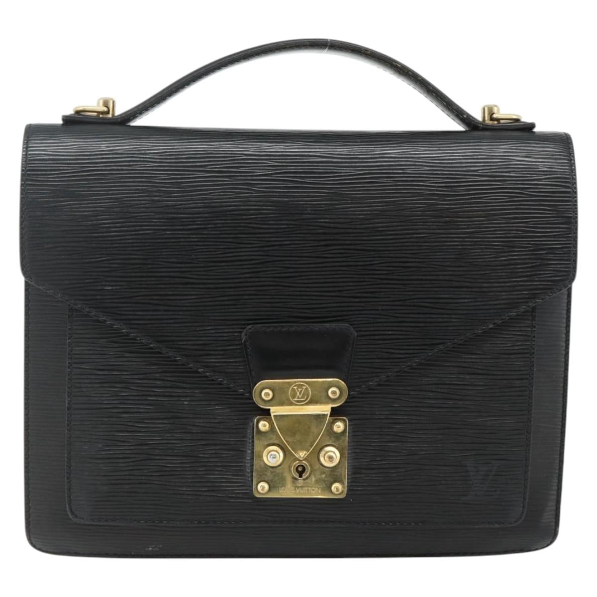 LOUIS VUITTON Epi Monceau 28 Hand Bag Black M52122 LV Auth BA12216