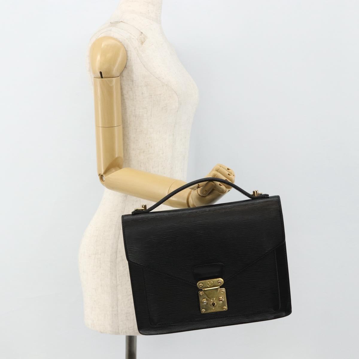 LOUIS VUITTON Epi Monceau 28 Hand Bag Black M52122 LV Auth BA12216