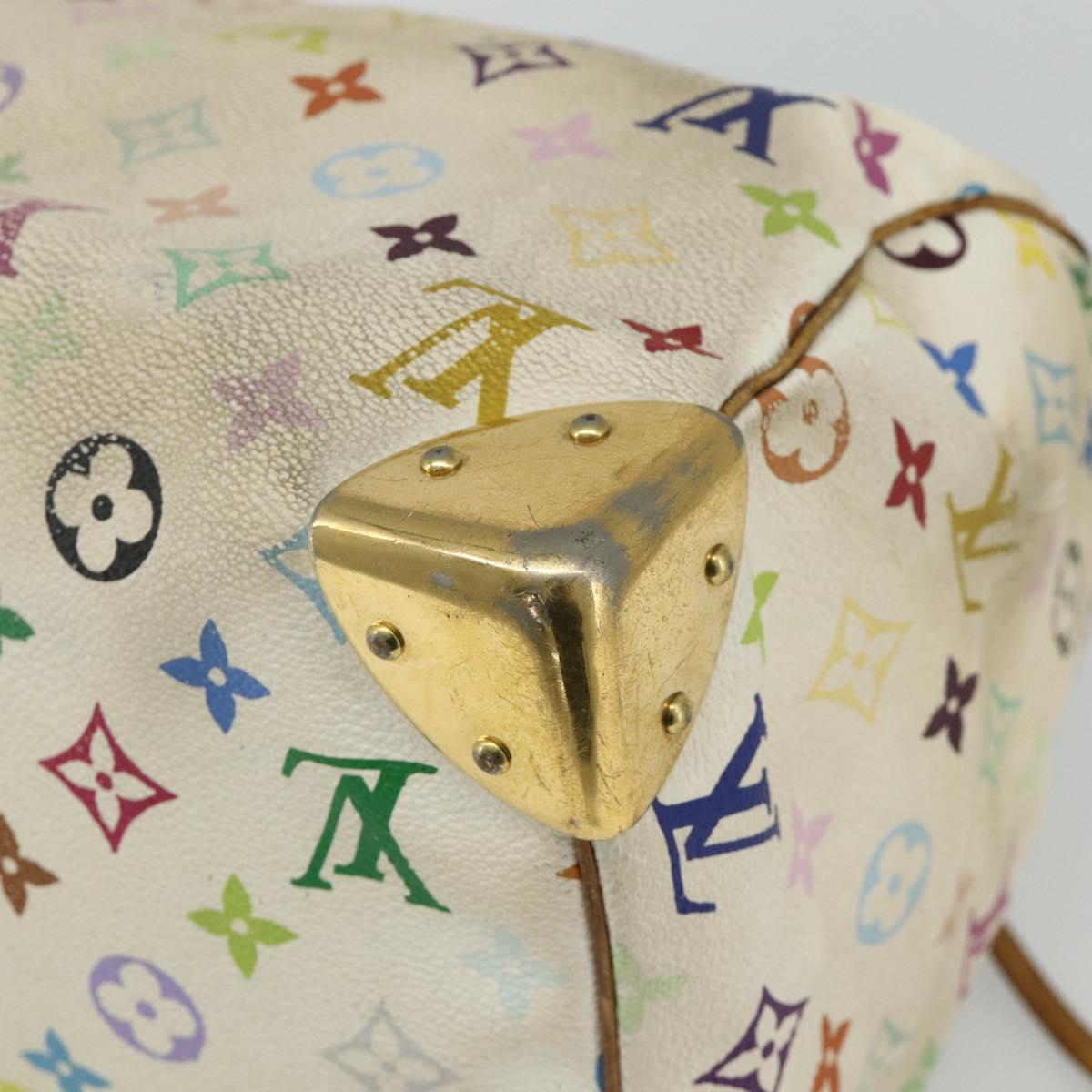LOUIS VUITTON Monogram Multicolor Speedy 30 Bag White M92643 LV Auth BA12232