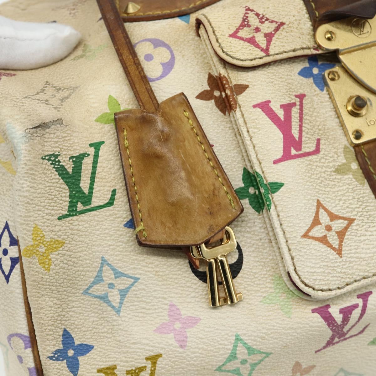 LOUIS VUITTON Monogram Multicolor Speedy 30 Bag White M92643 LV Auth BA12232
