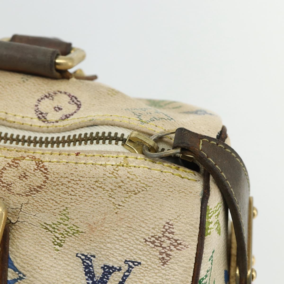 LOUIS VUITTON Monogram Multicolor Speedy 30 Bag White M92643 LV Auth BA12232