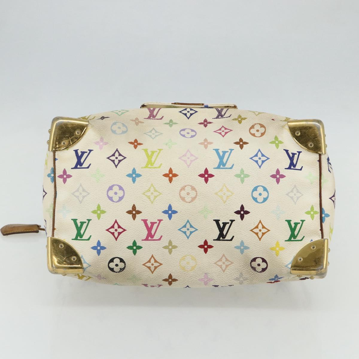 LOUIS VUITTON Monogram Multicolor Speedy 30 Bag White M92643 LV Auth BA12232