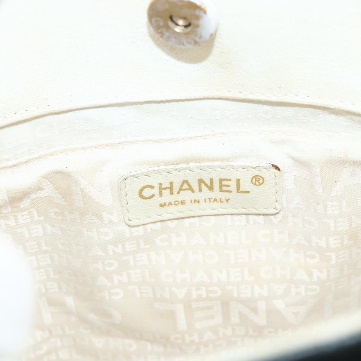 CHANEL Windows Line Tote Bag Canvas Black Gold CC Auth BA12234