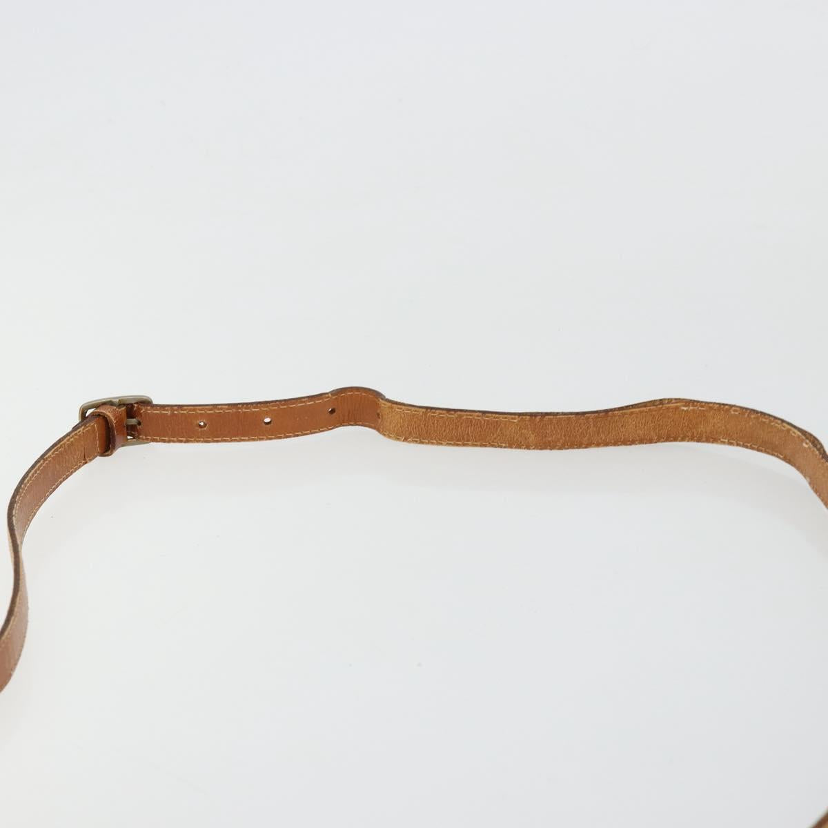 CELINE Macadam Canvas Shoulder Bag PVC Leather Brown Gold Auth BA12236