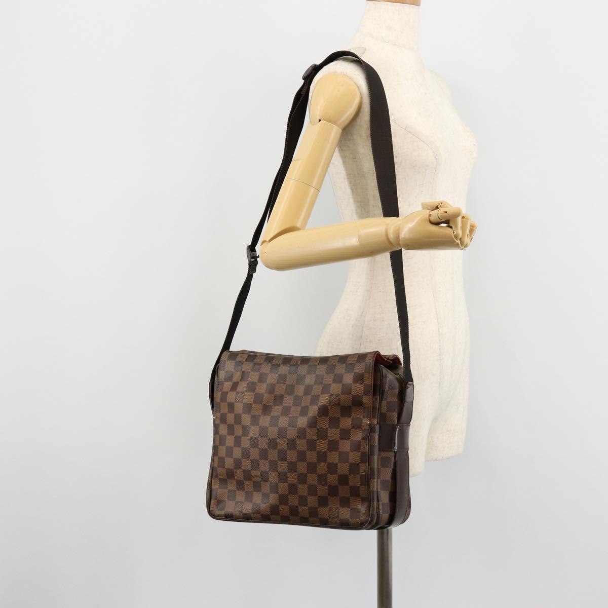 LOUIS VUITTON Damier Ebene Naviglio Shoulder Bag N45255 LV Auth BA12240