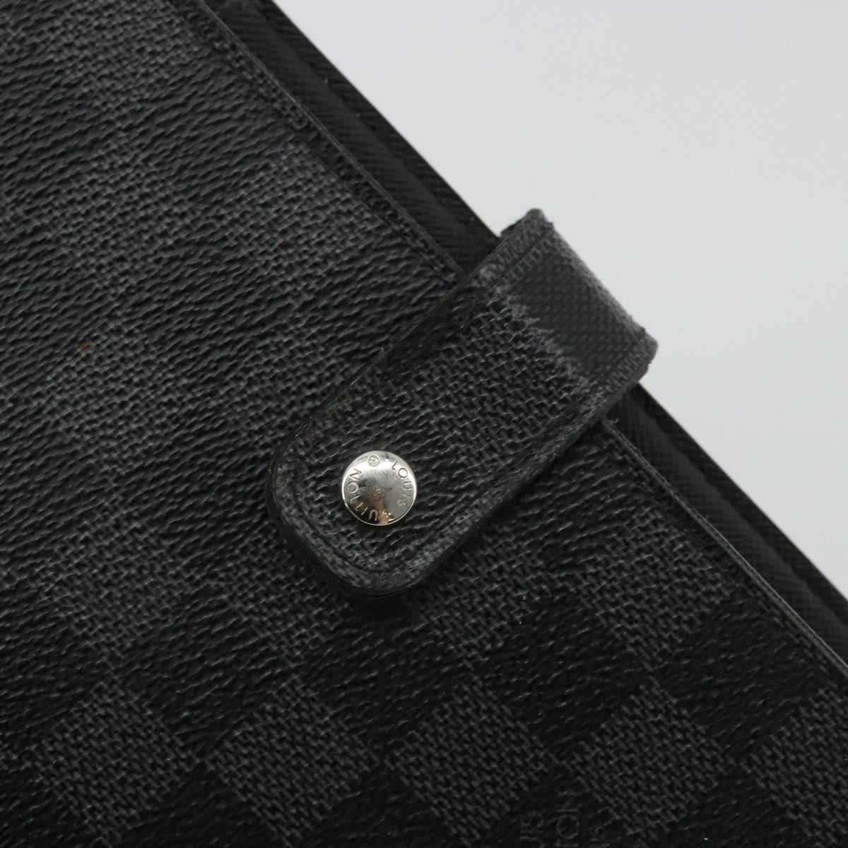 LOUIS VUITTON Damier Graphite Agenda MM Day Planner Cover R20242 LV Auth BA12241