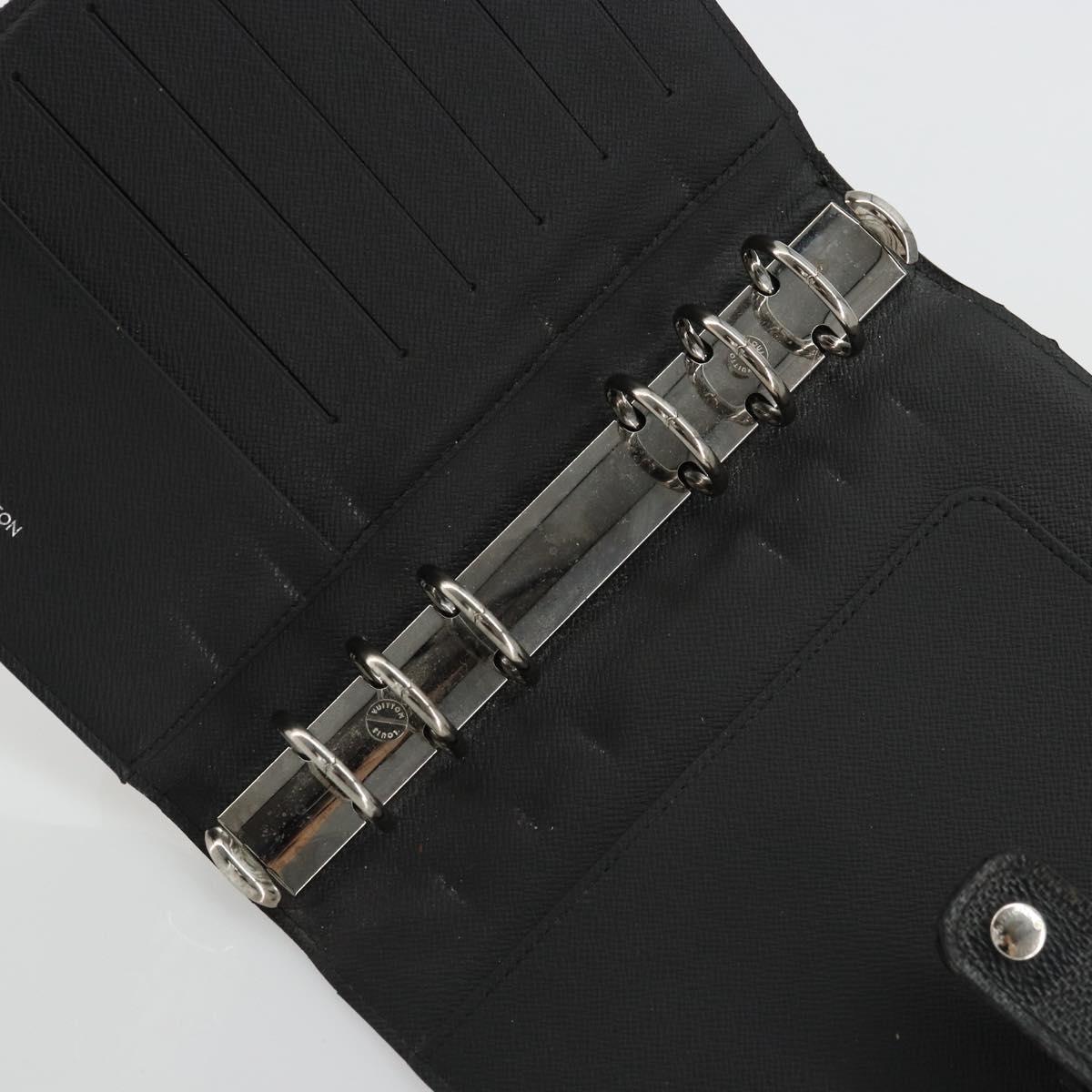 LOUIS VUITTON Damier Graphite Agenda MM Day Planner Cover R20242 LV Auth BA12241