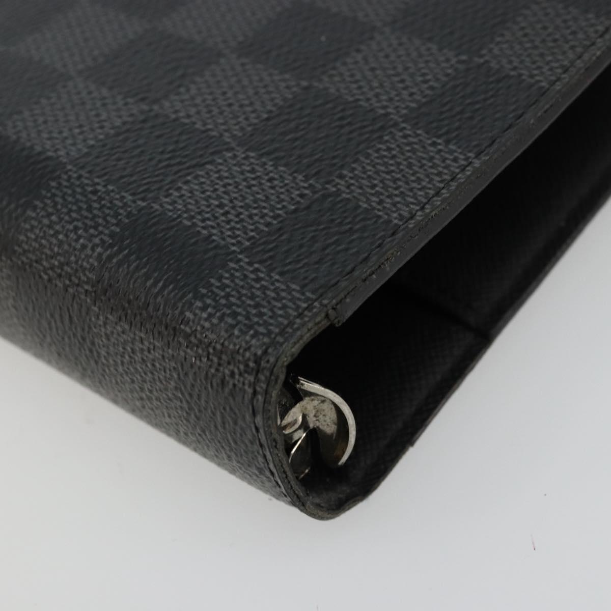 LOUIS VUITTON Damier Graphite Agenda MM Day Planner Cover R20242 LV Auth BA12241