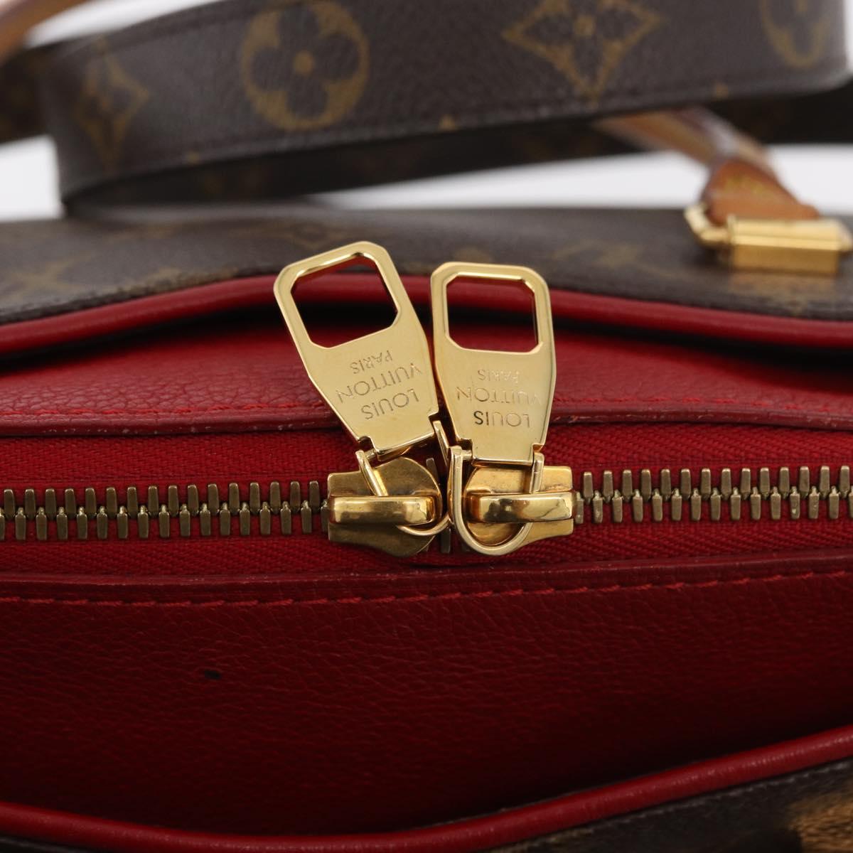 LOUIS VUITTON Monogram Pallas MM Hand Bag 2way Red M41175 LV Auth BA12249A