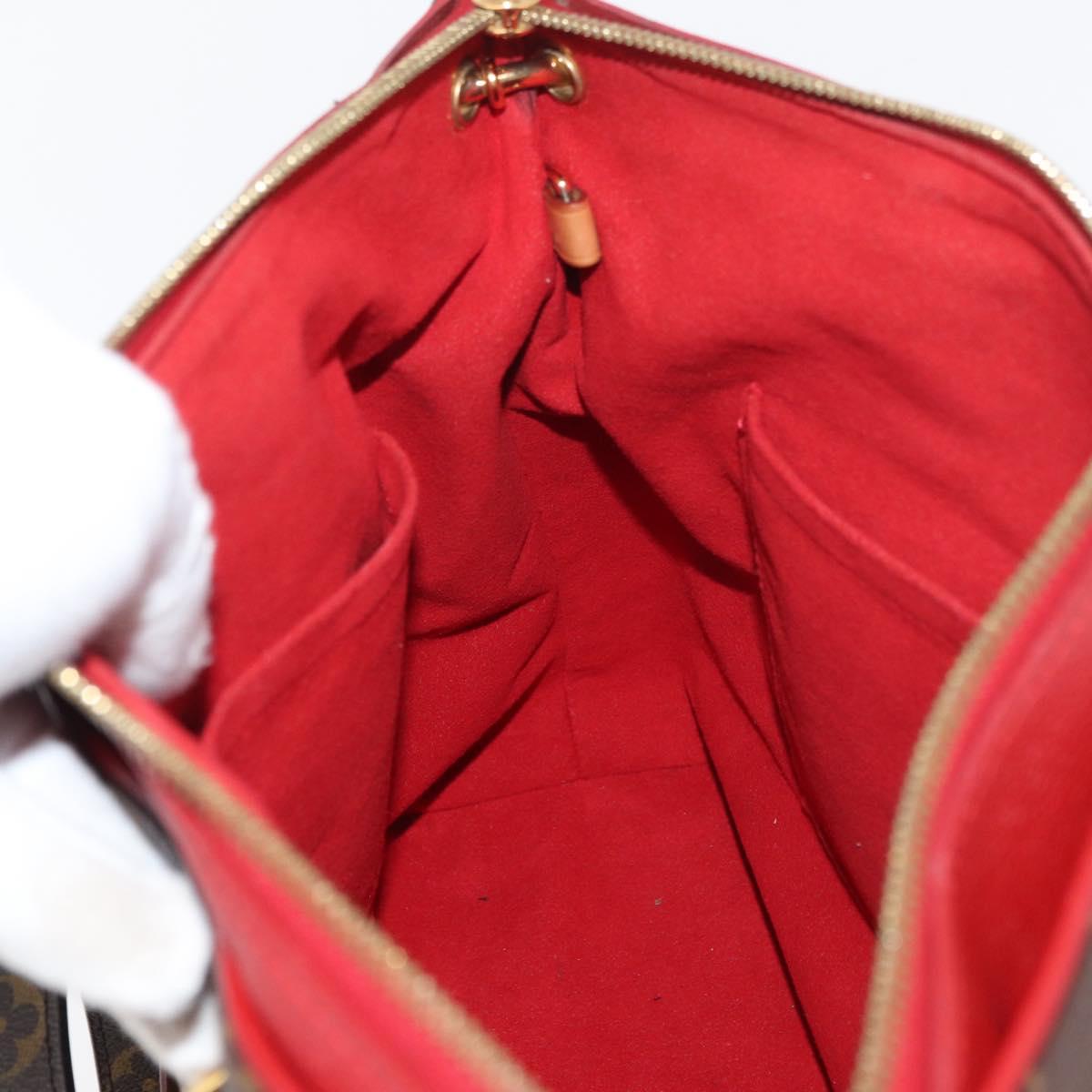 LOUIS VUITTON Monogram Pallas MM Hand Bag 2way Red M41175 LV Auth BA12249A