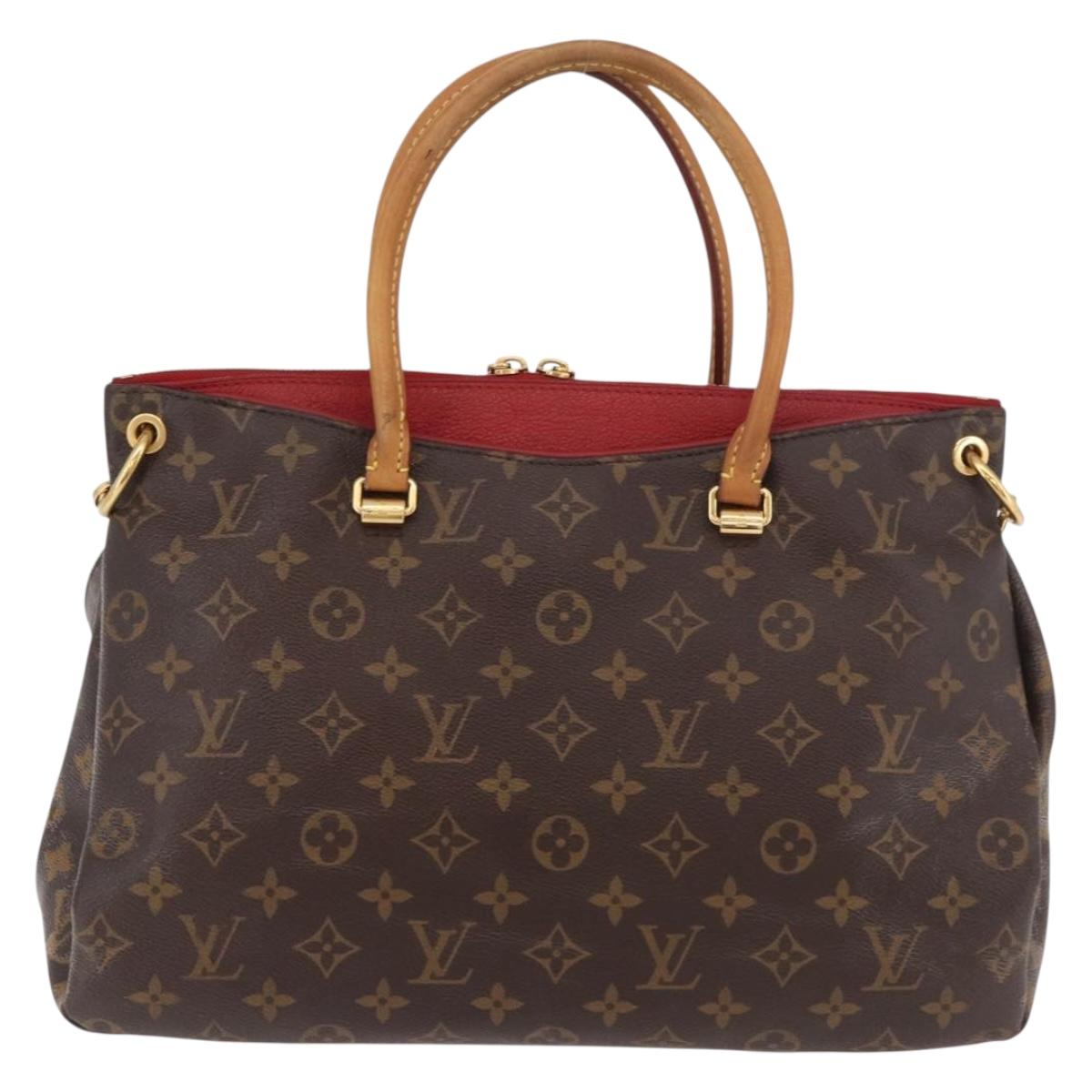 LOUIS VUITTON Monogram Pallas MM Hand Bag 2way Red M41175 LV Auth BA12249A