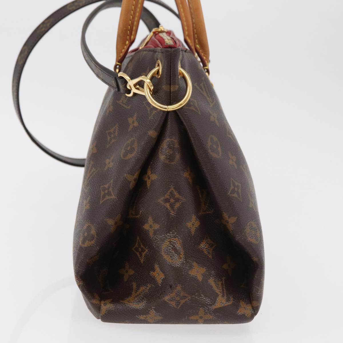 LOUIS VUITTON Monogram Pallas MM Hand Bag 2way Red M41175 LV Auth BA12249A