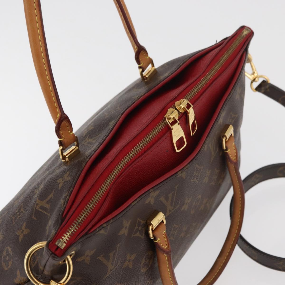LOUIS VUITTON Monogram Pallas MM Hand Bag 2way Red M41175 LV Auth BA12249A