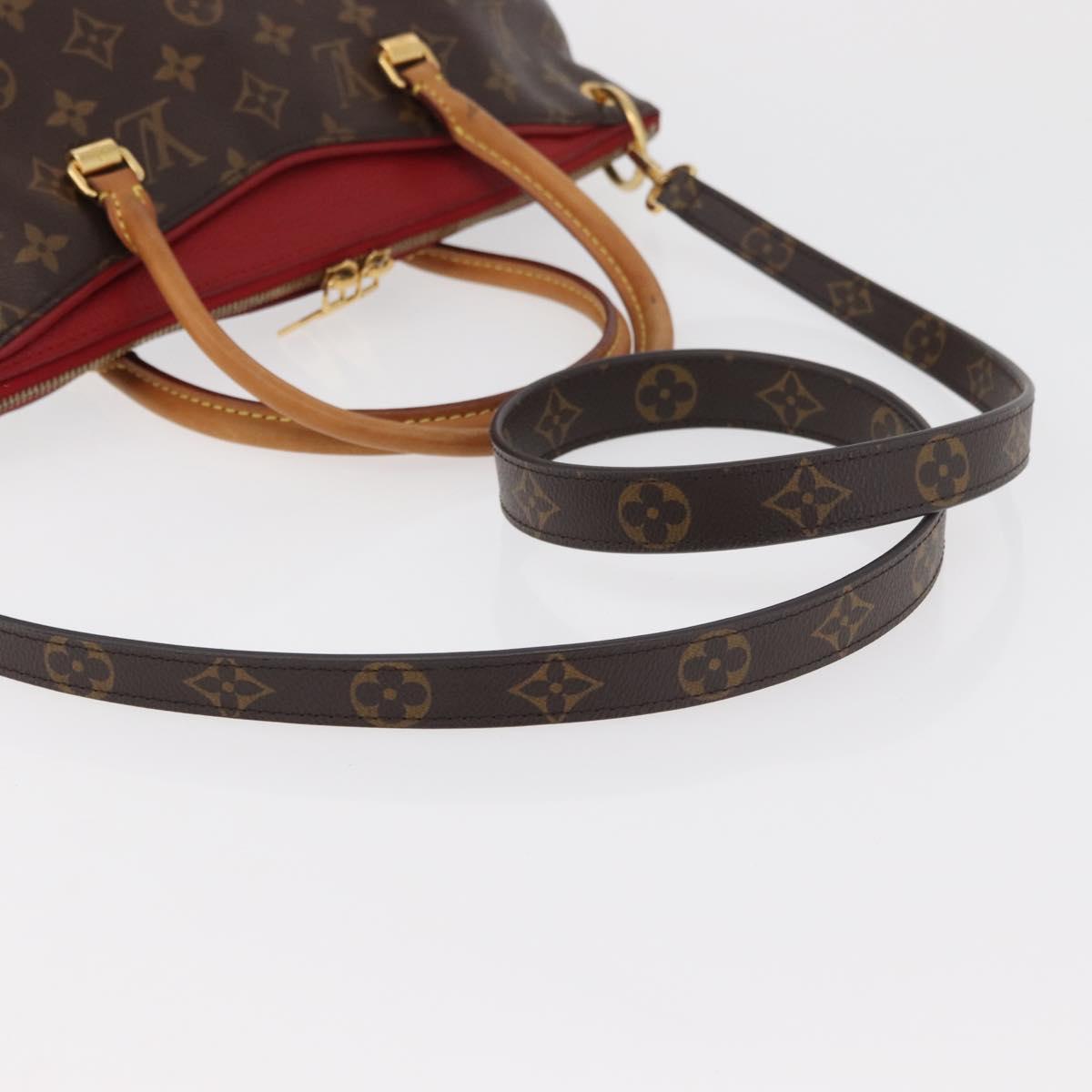 LOUIS VUITTON Monogram Pallas MM Hand Bag 2way Red M41175 LV Auth BA12249A