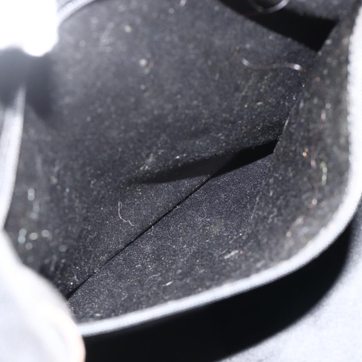 SAINT LAURENT Kahala Tote Bag Canvas Black Silver Auth BA12255