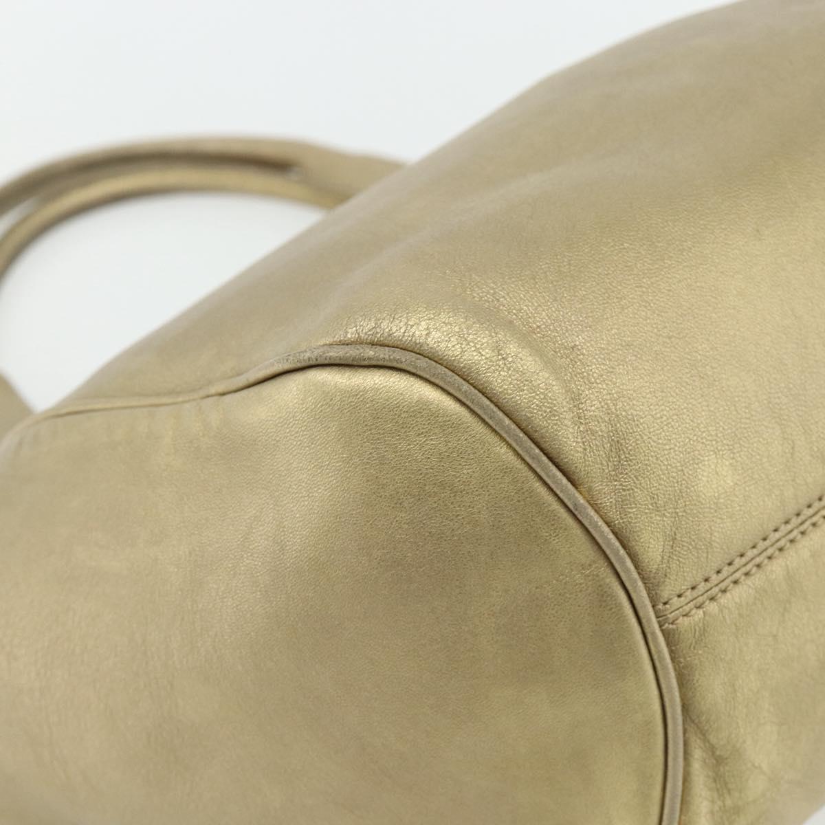 LOEWE Nappa Hand Bag Leather Gold Tone Auth BA12256
