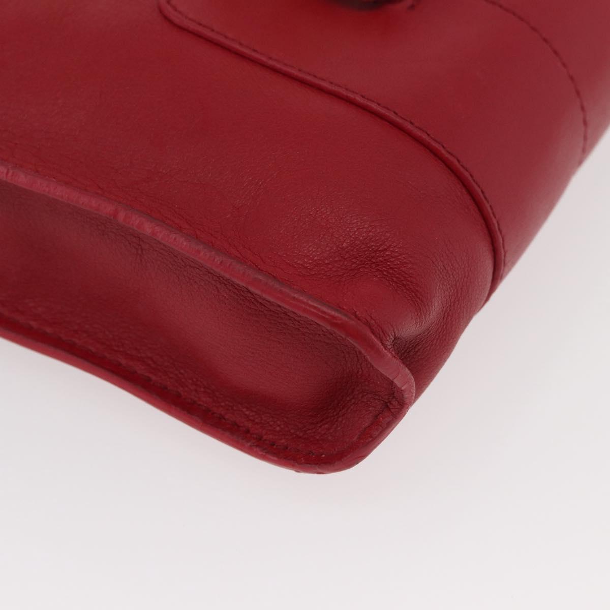 Jimmy Choo Shoulder Bag Leather Red Gold Auth BA12257A