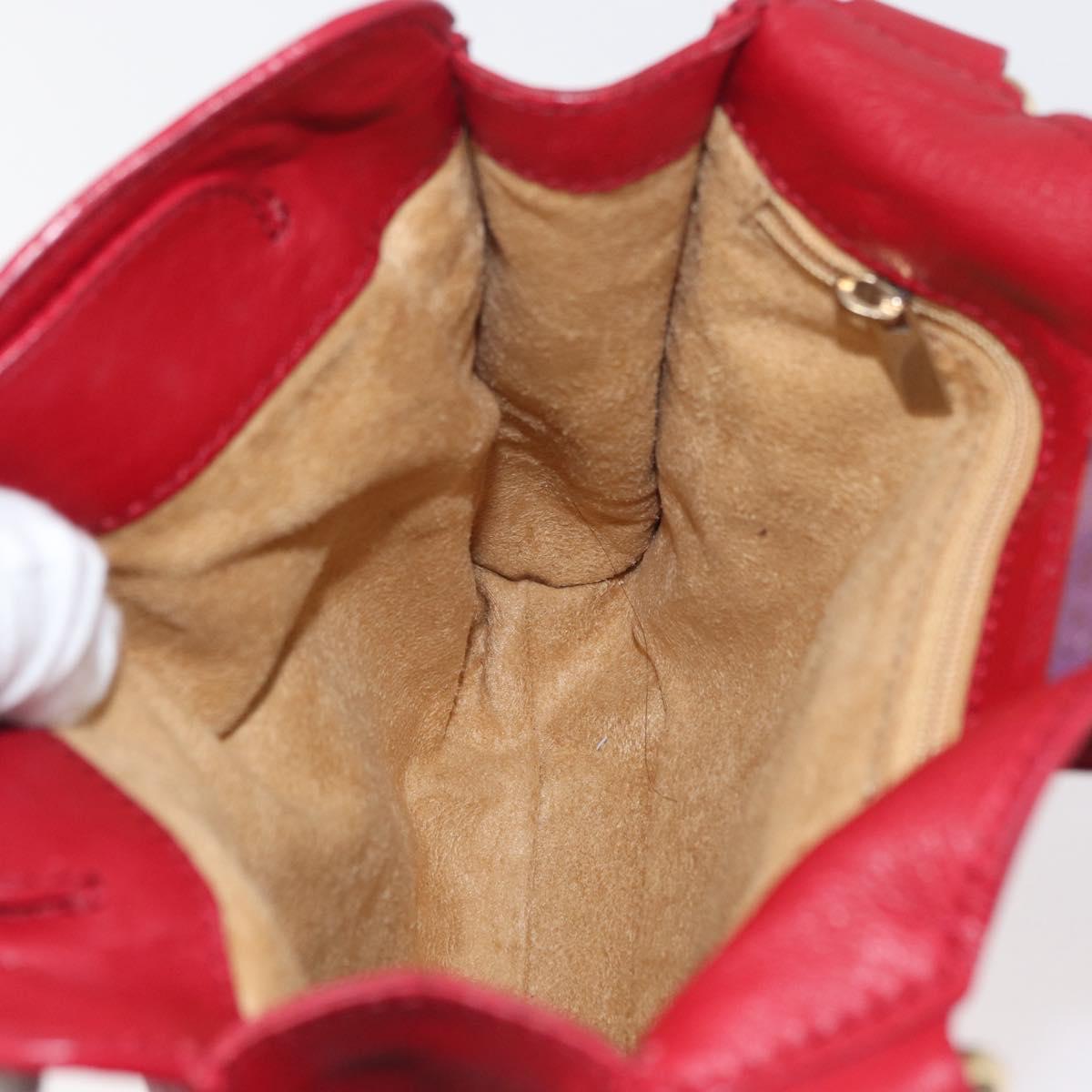 Jimmy Choo Shoulder Bag Leather Red Gold Auth BA12257A