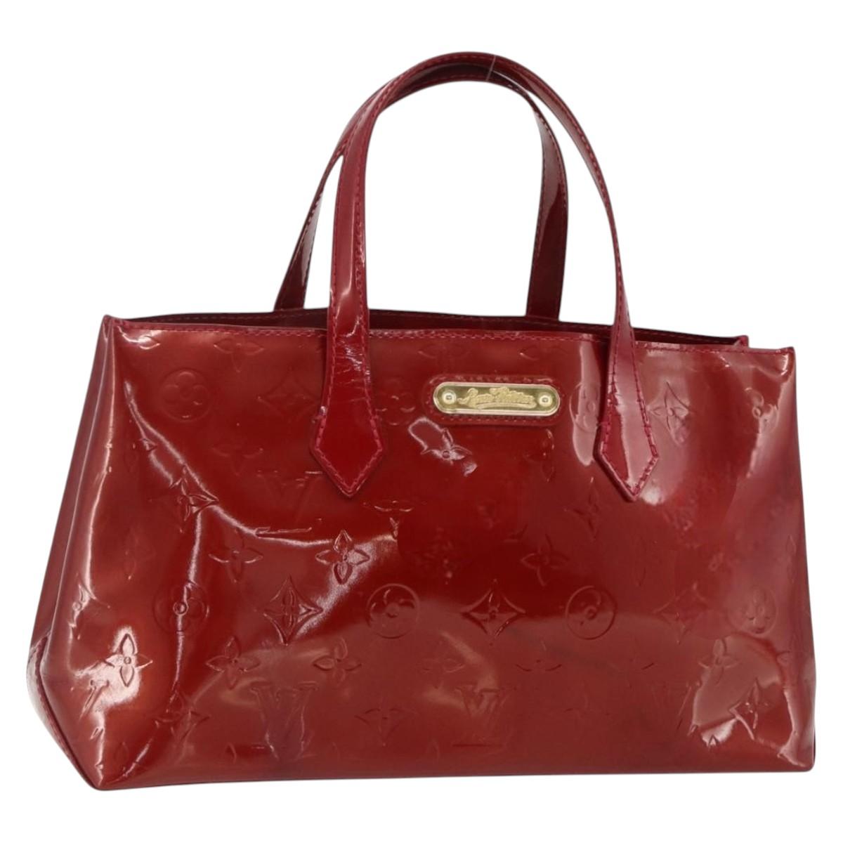 LOUIS VUITTON Monogram Vernis Wilshire PM Bag Pomme D'amour M93642 Auth BA12260