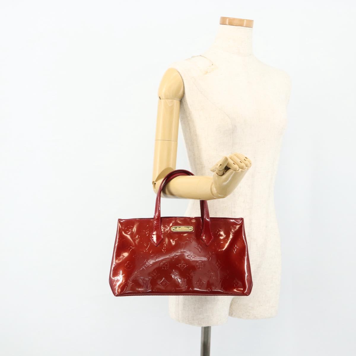 LOUIS VUITTON Monogram Vernis Wilshire PM Bag Pomme D'amour M93642 Auth BA12260