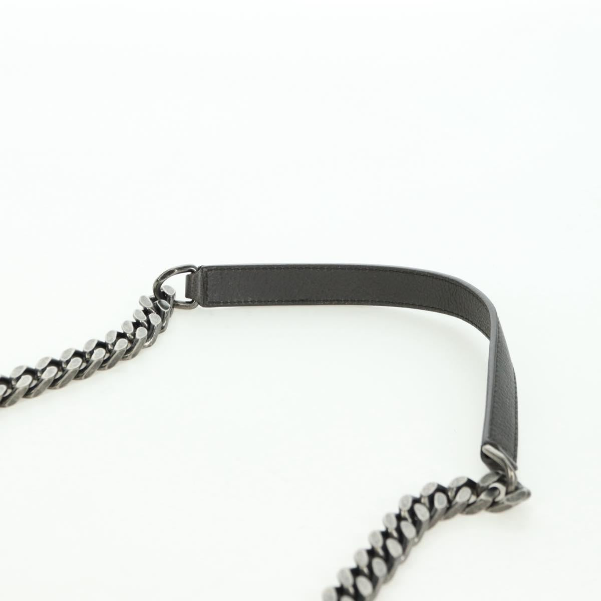 SAINT LAURENT Chain Shoulder Bag Leather Gray Silver Auth BA12267SAV