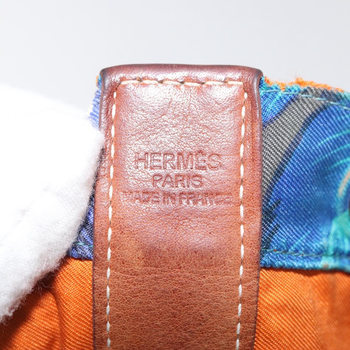 HERMES Sowa Cool 22 Shoulder Bag Silk Blue Silver Auth BA12268