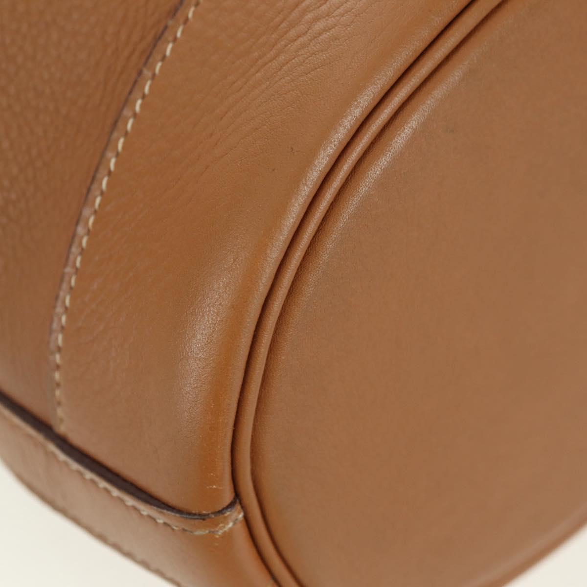 HERMES Market TPM Shoulder Bag Leather Brown Gold Auth BA12269SAM