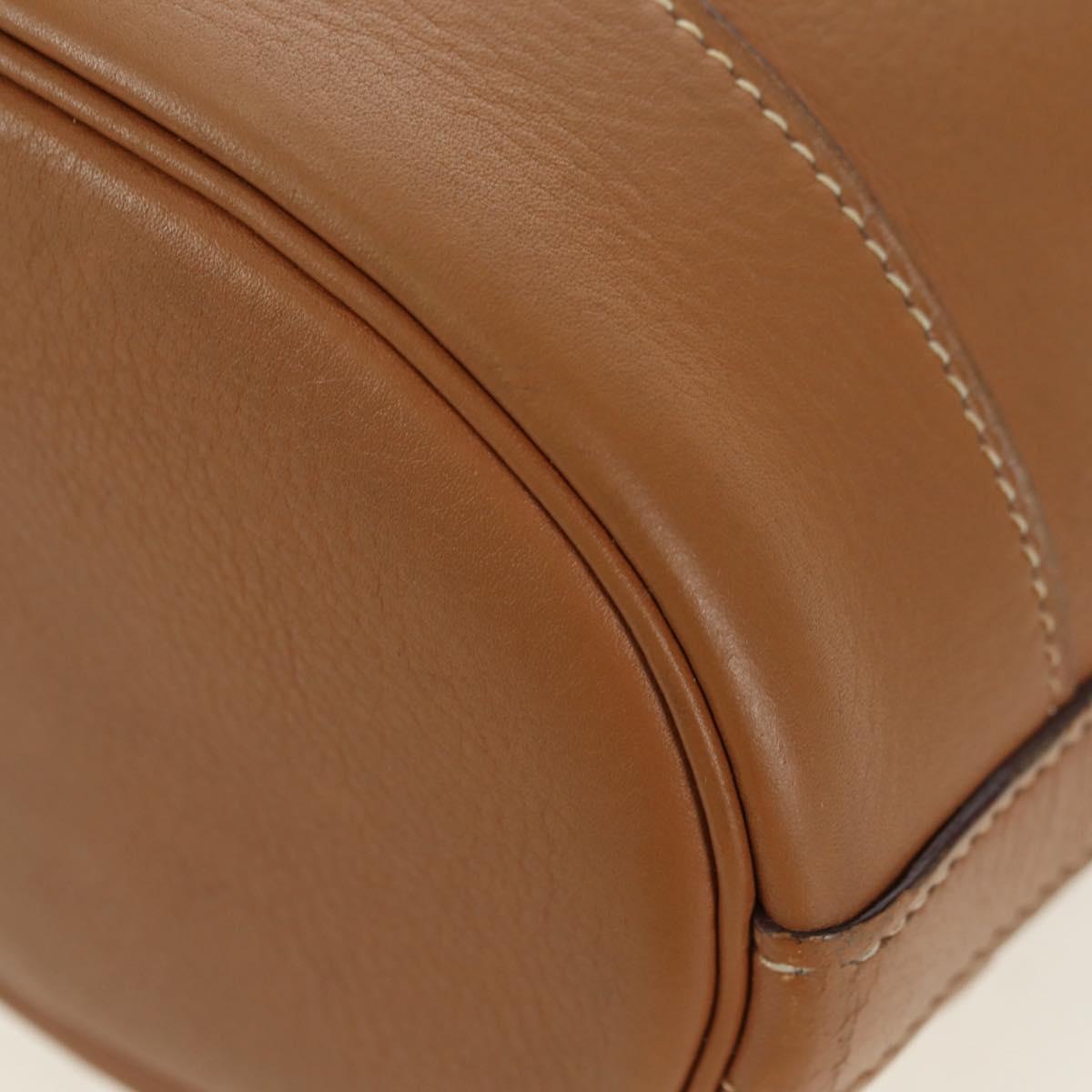 HERMES Market TPM Shoulder Bag Leather Brown Gold Auth BA12269SAM