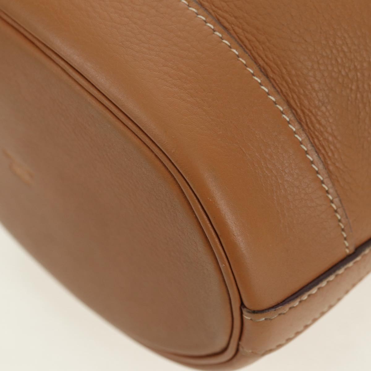 HERMES Market TPM Shoulder Bag Leather Brown Gold Auth BA12269SAM