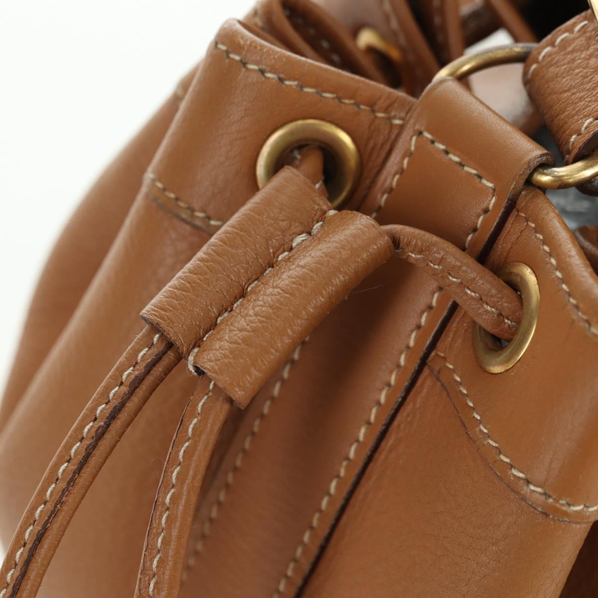 HERMES Market TPM Shoulder Bag Leather Brown Gold Auth BA12269SAM