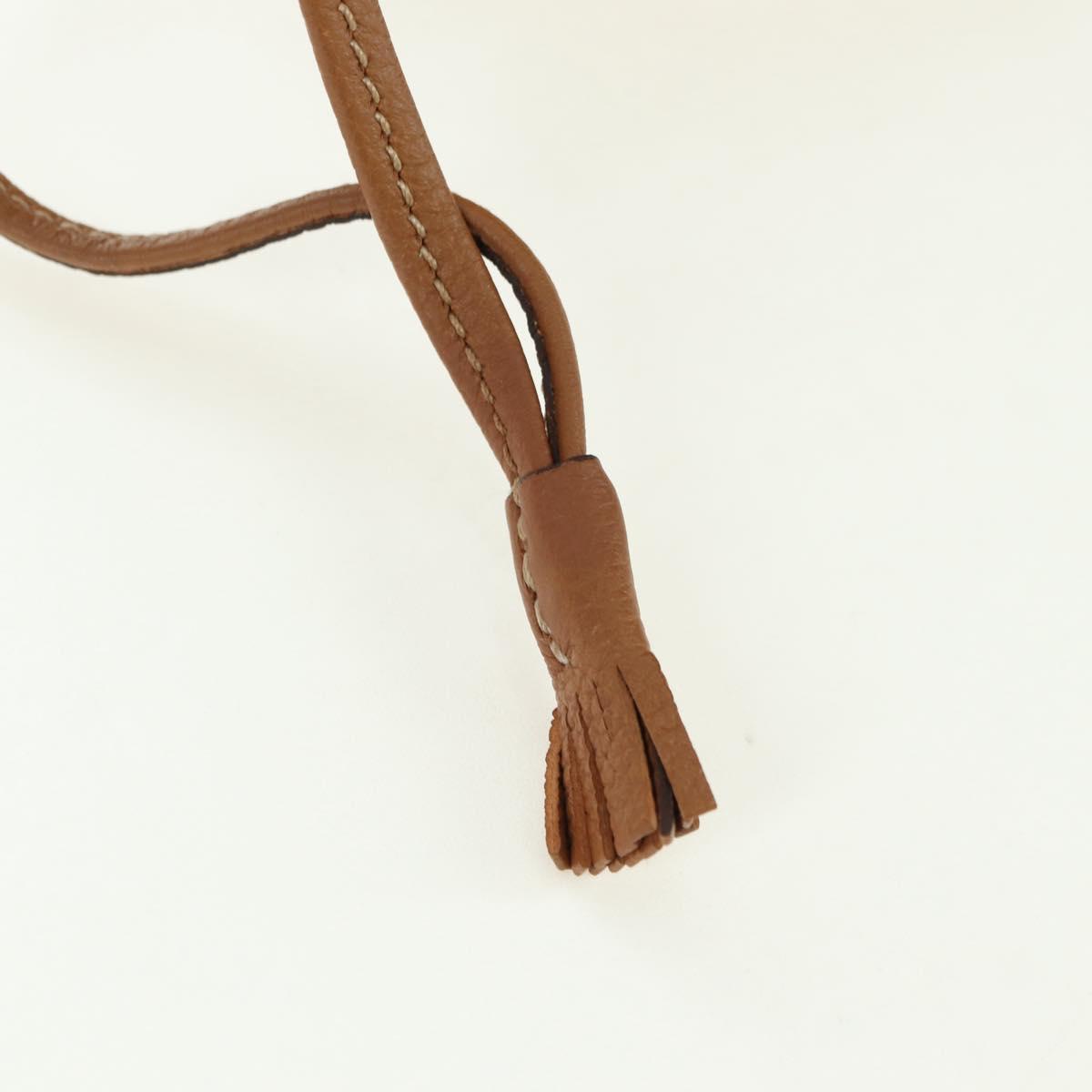 HERMES Market TPM Shoulder Bag Leather Brown Gold Auth BA12269SAM