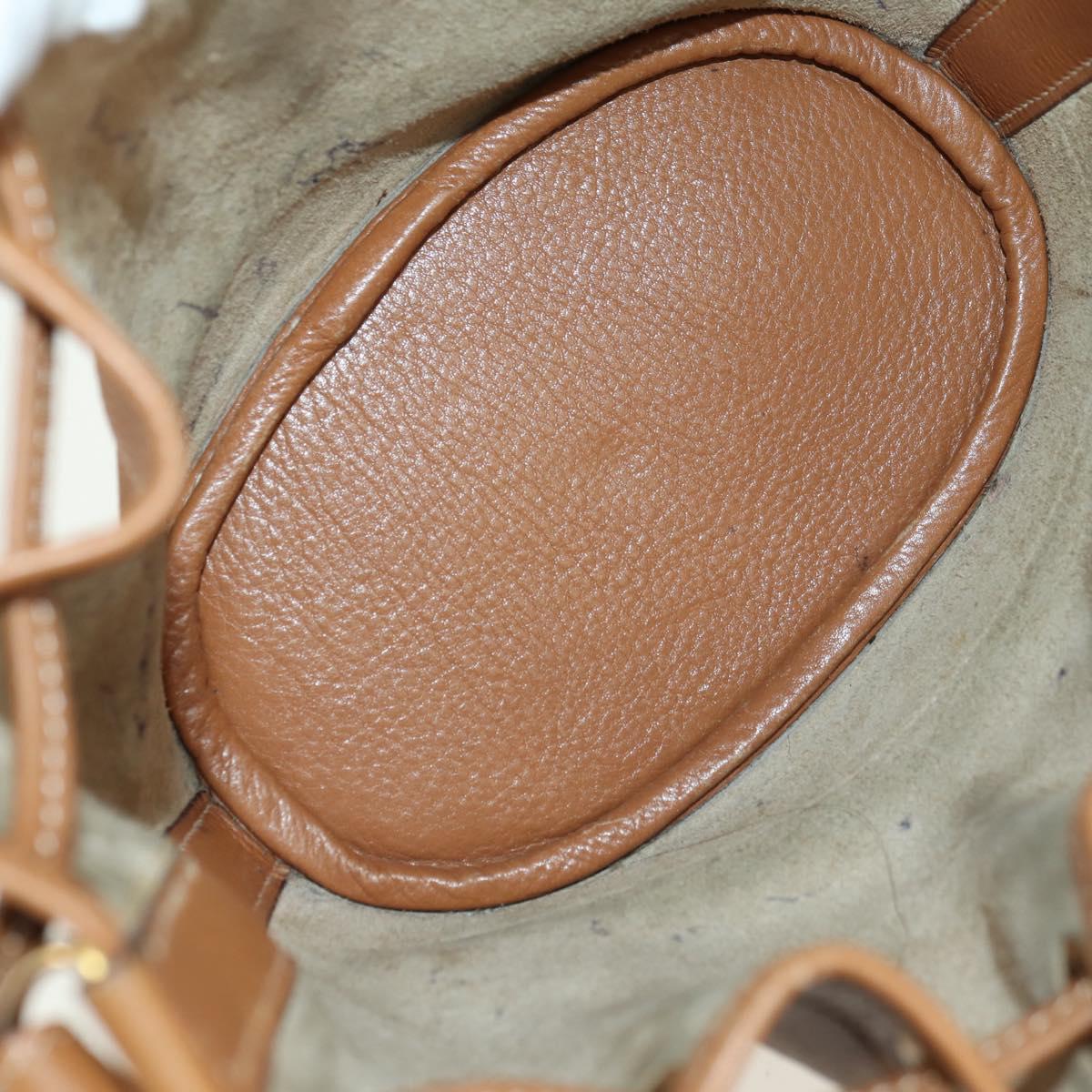 HERMES Market TPM Shoulder Bag Leather Brown Gold Auth BA12269SAM