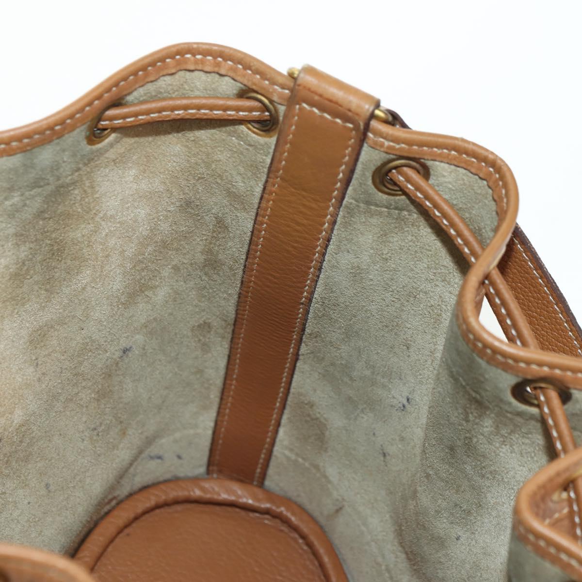 HERMES Market TPM Shoulder Bag Leather Brown Gold Auth BA12269SAM