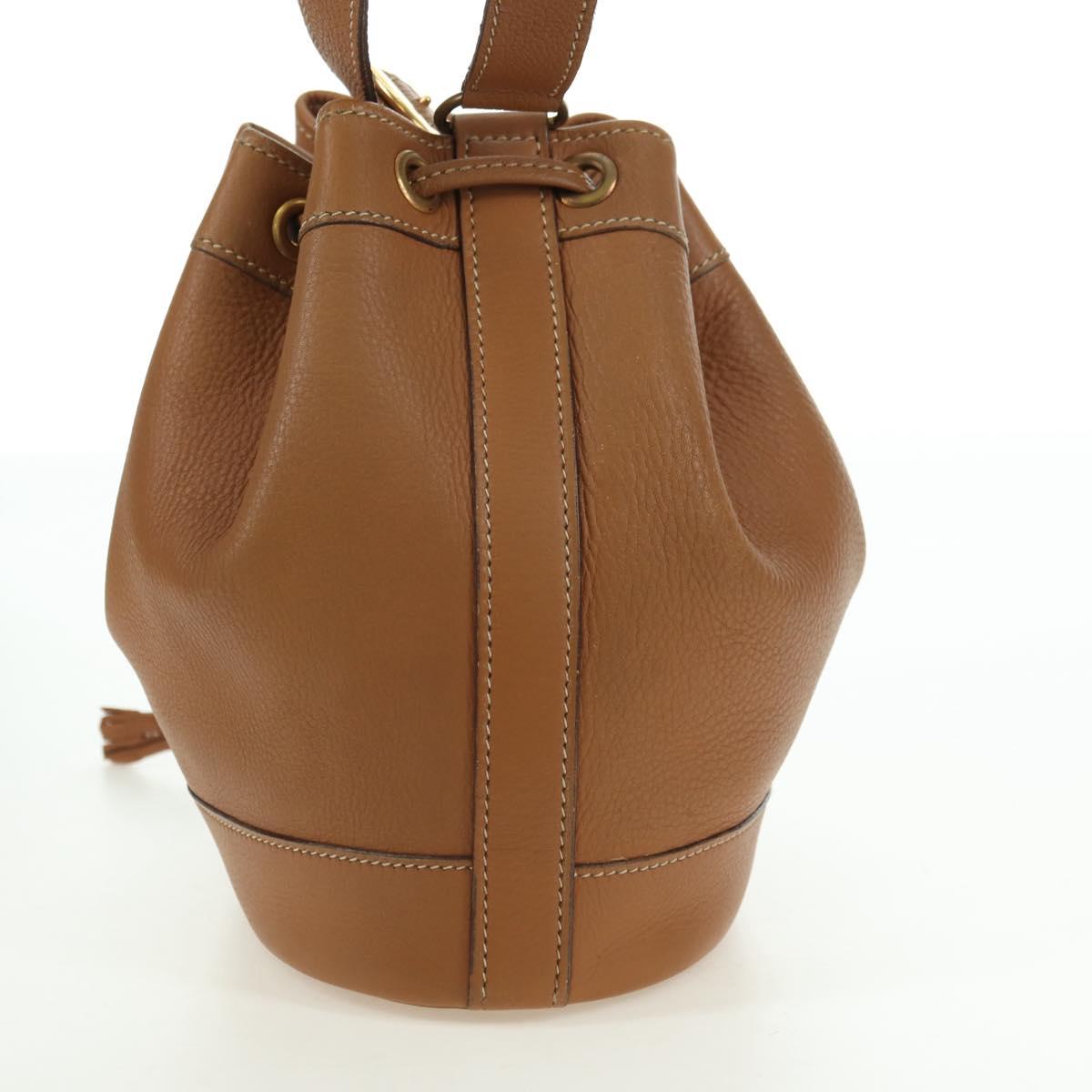 HERMES Market TPM Shoulder Bag Leather Brown Gold Auth BA12269SAM