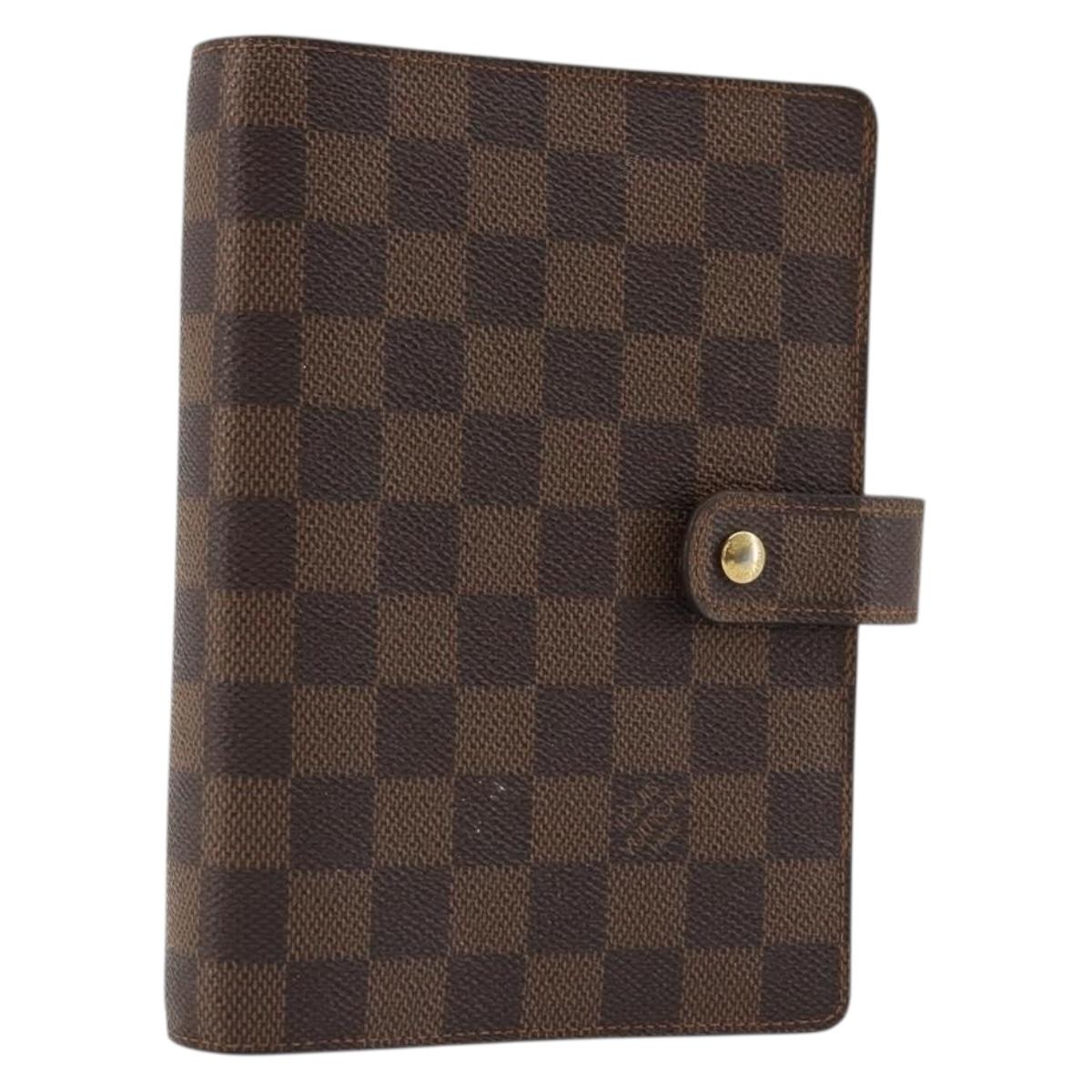 LOUIS VUITTON Damier Graphite Agenda MM Day Planner Cover R20242 LV Auth BA12280