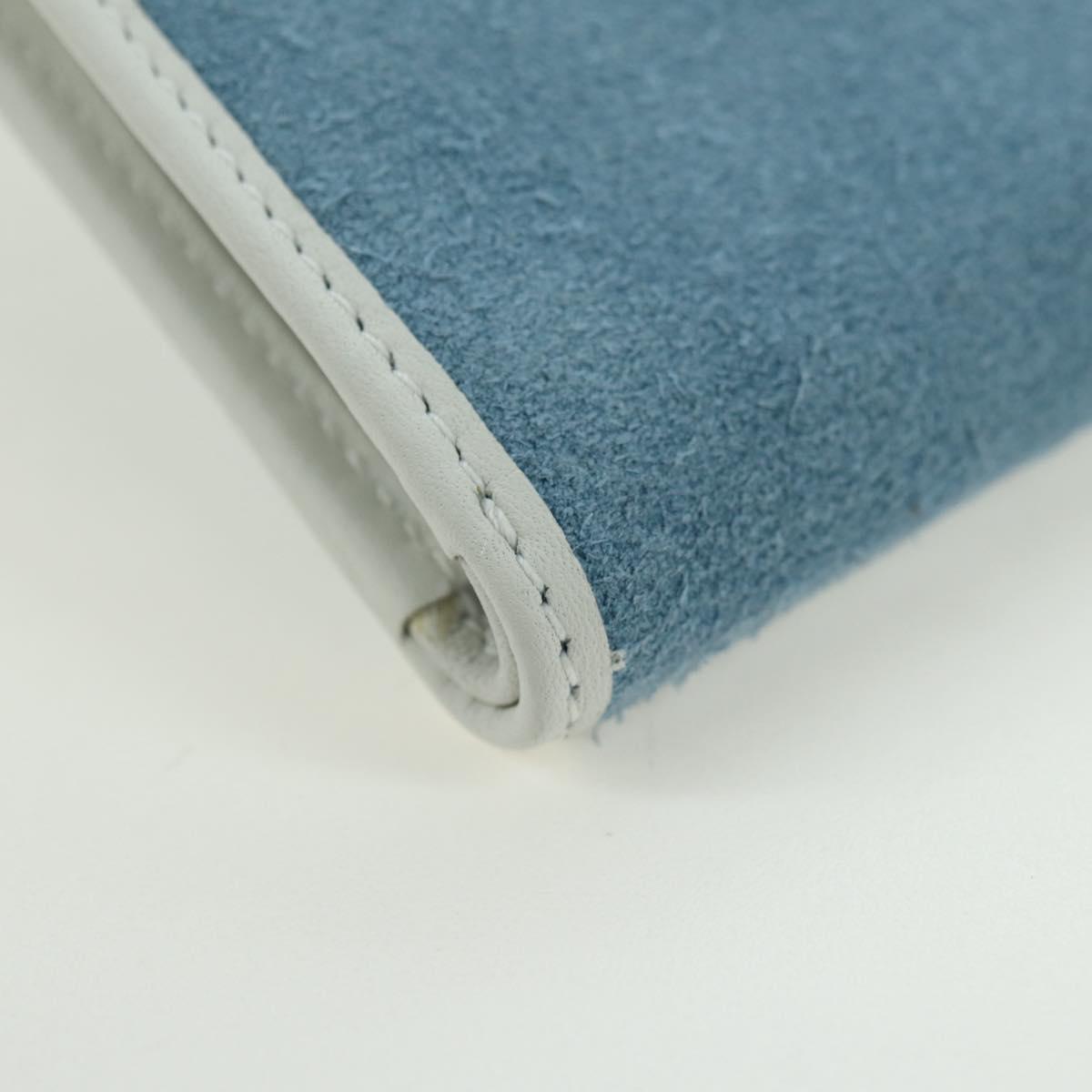 LOEWE Wallet Suede Light Blue Silver Auth BA12283V