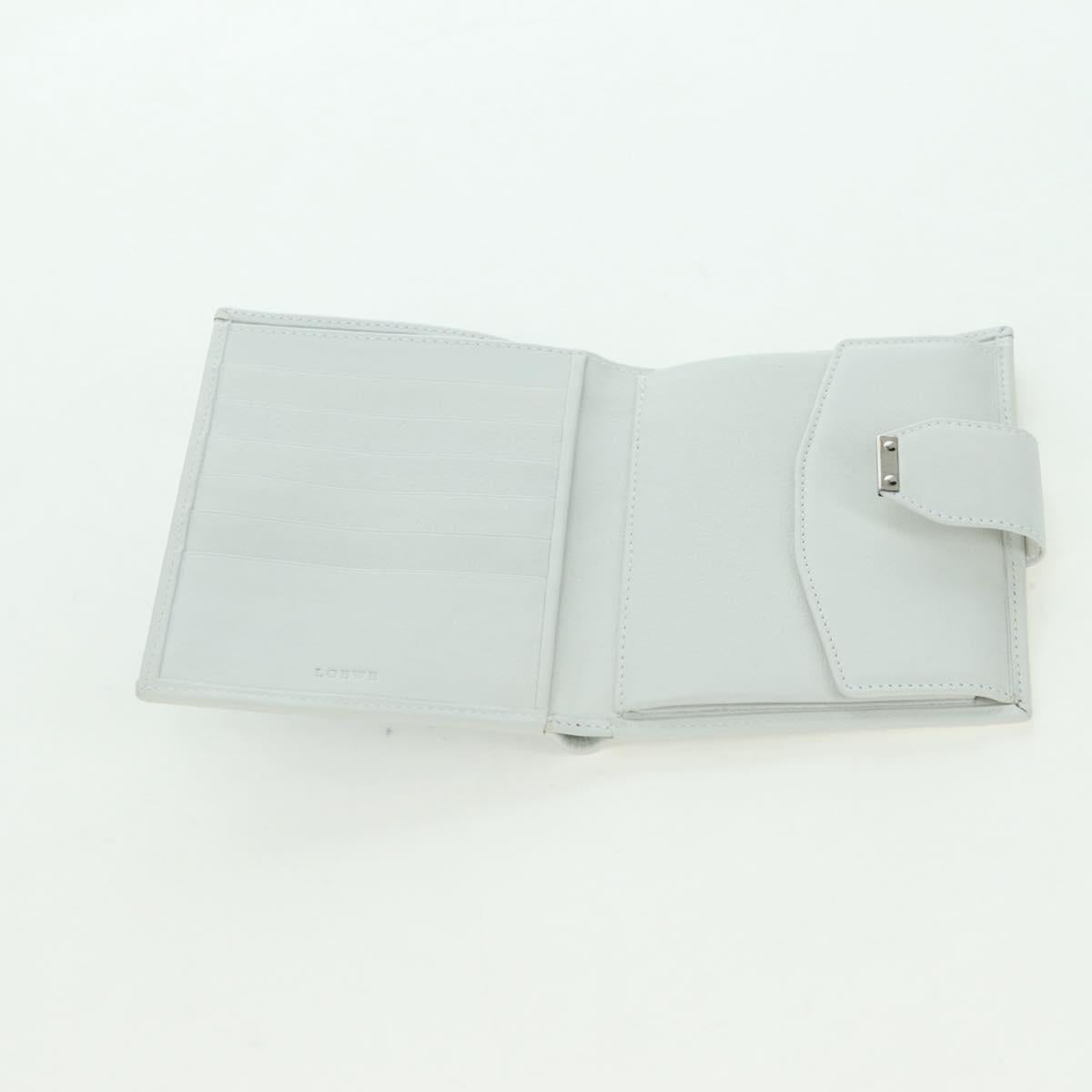 LOEWE Wallet Suede Light Blue Silver Auth BA12283V