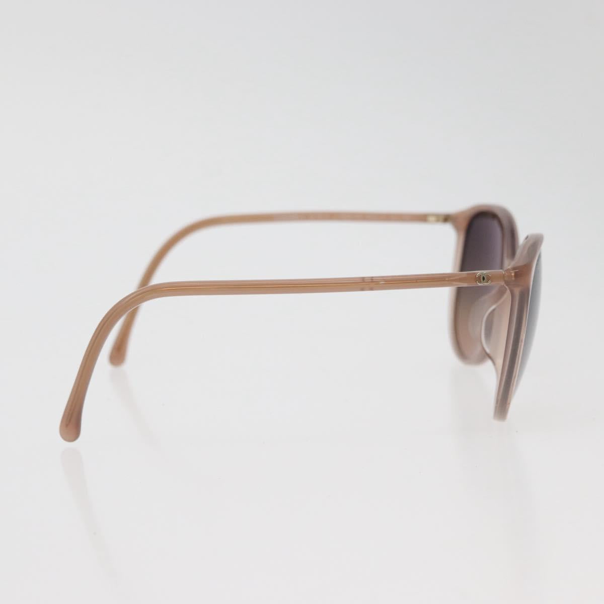 CHANEL COCO Mark Sunglasses plastic Beige CC Auth BA12285