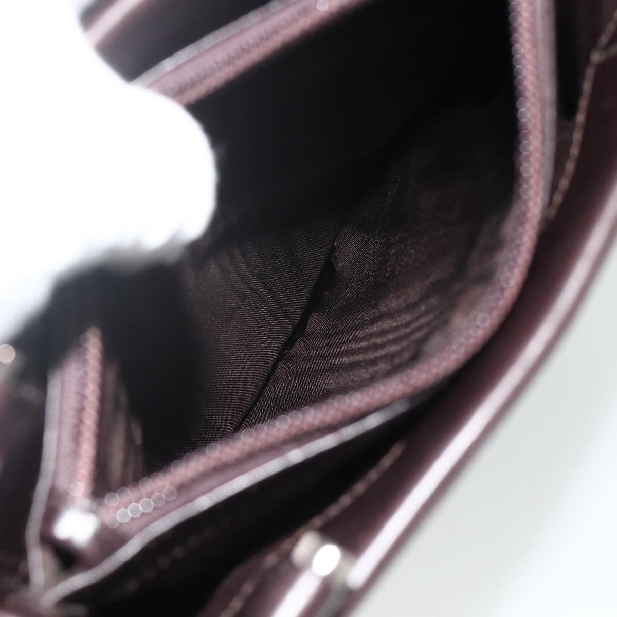 GUCCI Hand Bag Leather Dark Brown Silver 002 1024 Auth BA12290