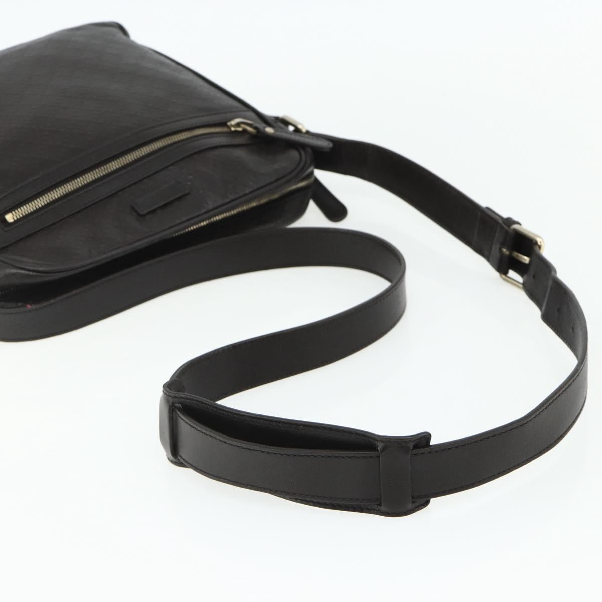 GUCCI Diamante Shoulder Bag Leather Dark Brown Silver 201448 Auth BA12291A