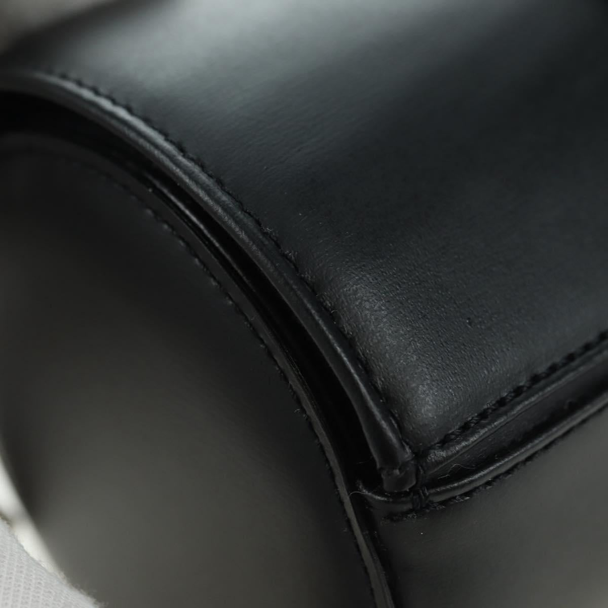 CARTIER Watch Case Leather Black Silver Auth BA12294V