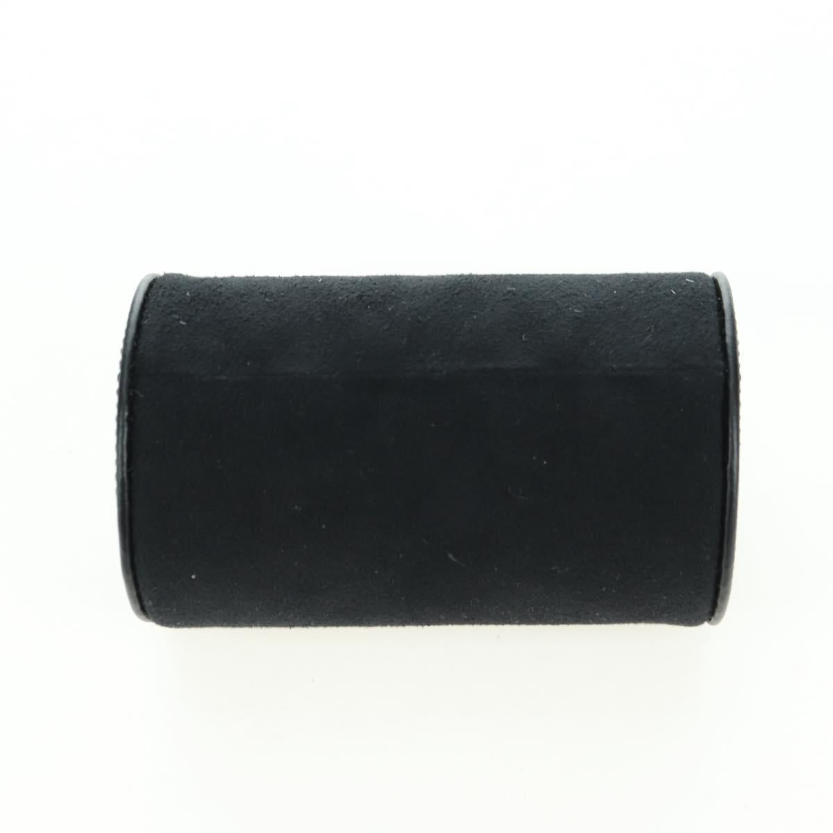 CARTIER Watch Case Leather Black Silver Auth BA12294V