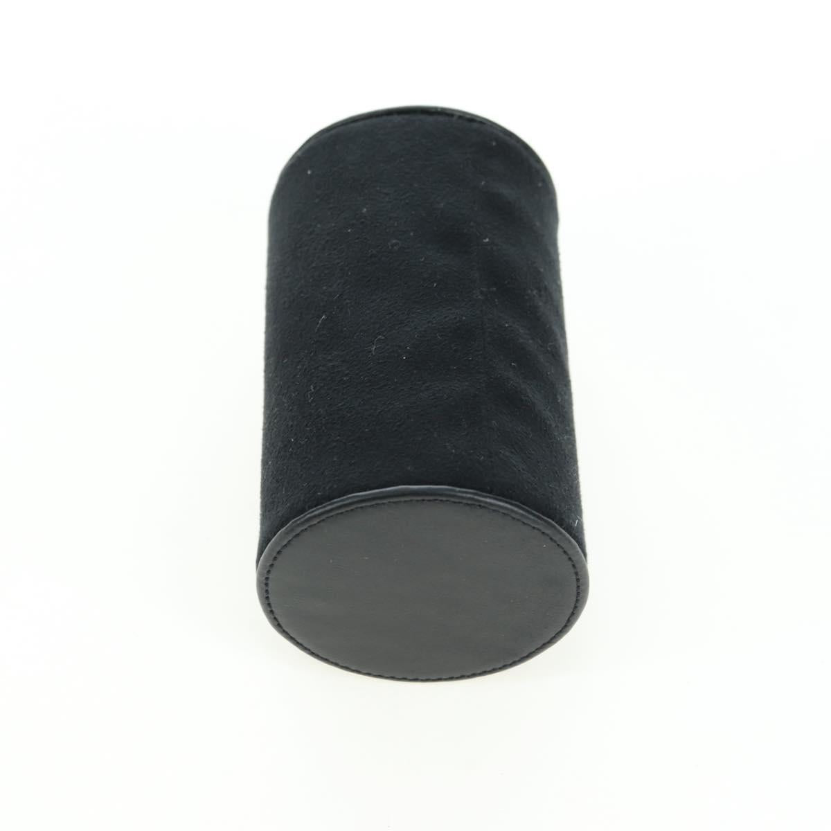 CARTIER Watch Case Leather Black Silver Auth BA12294V