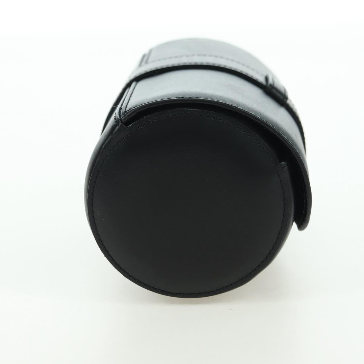 CARTIER Watch Case Leather Black Silver Auth BA12294V