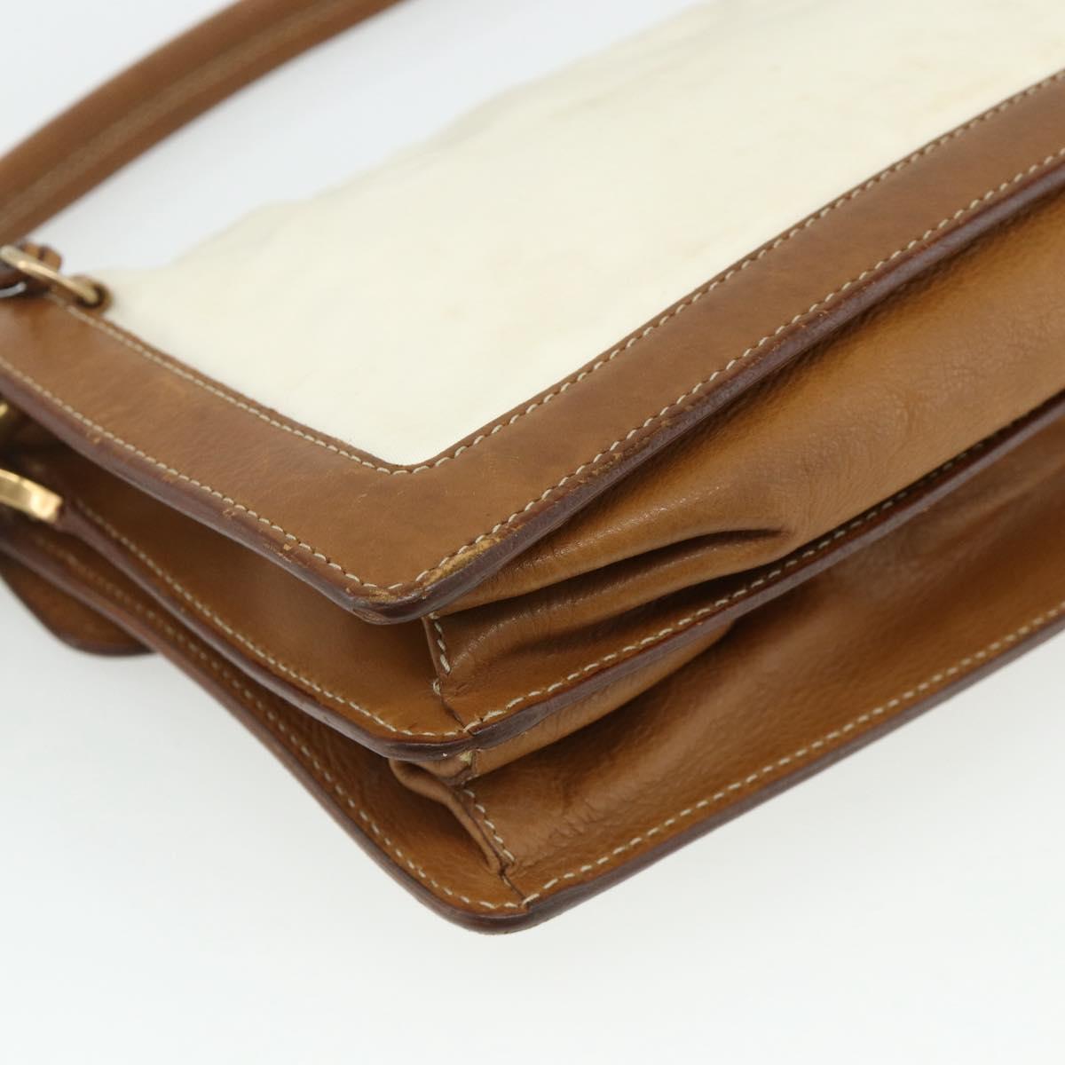 PRADA Shoulder Bag Nylon Ivory Gold Auth BA12301