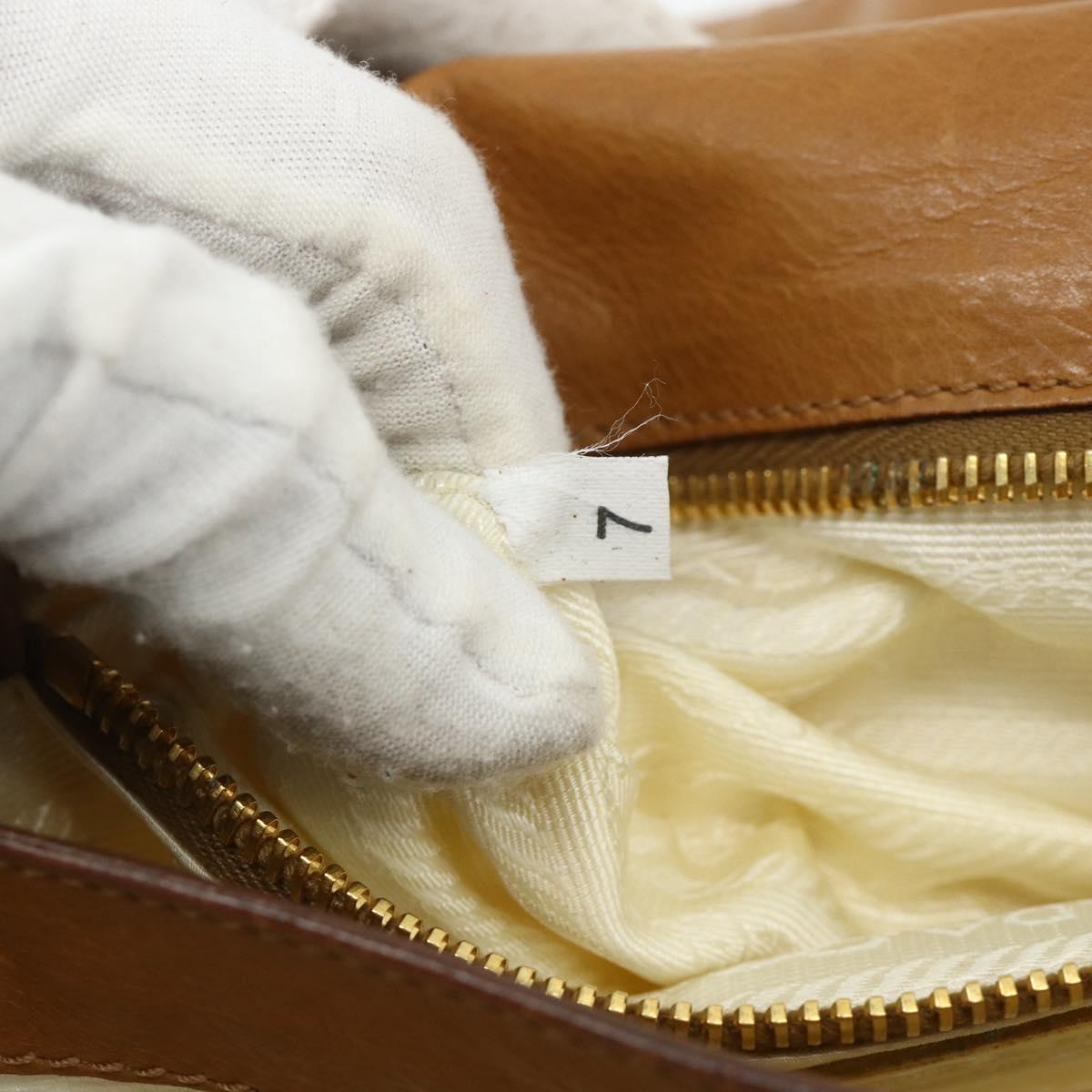 PRADA Shoulder Bag Nylon Ivory Gold Auth BA12301