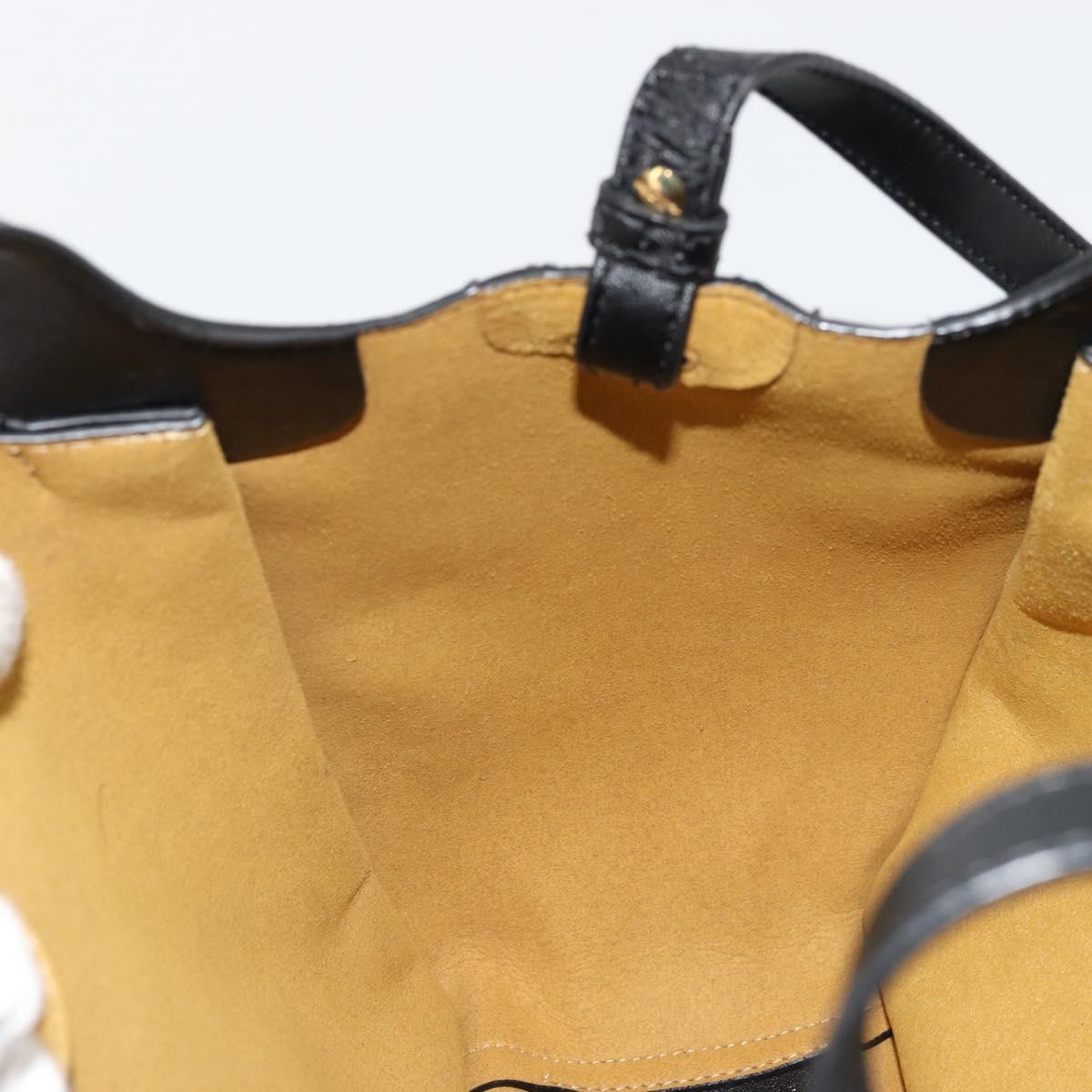 Stella MacCartney Hand Bag Leather 2way Black Gold 513860 Auth BA12302