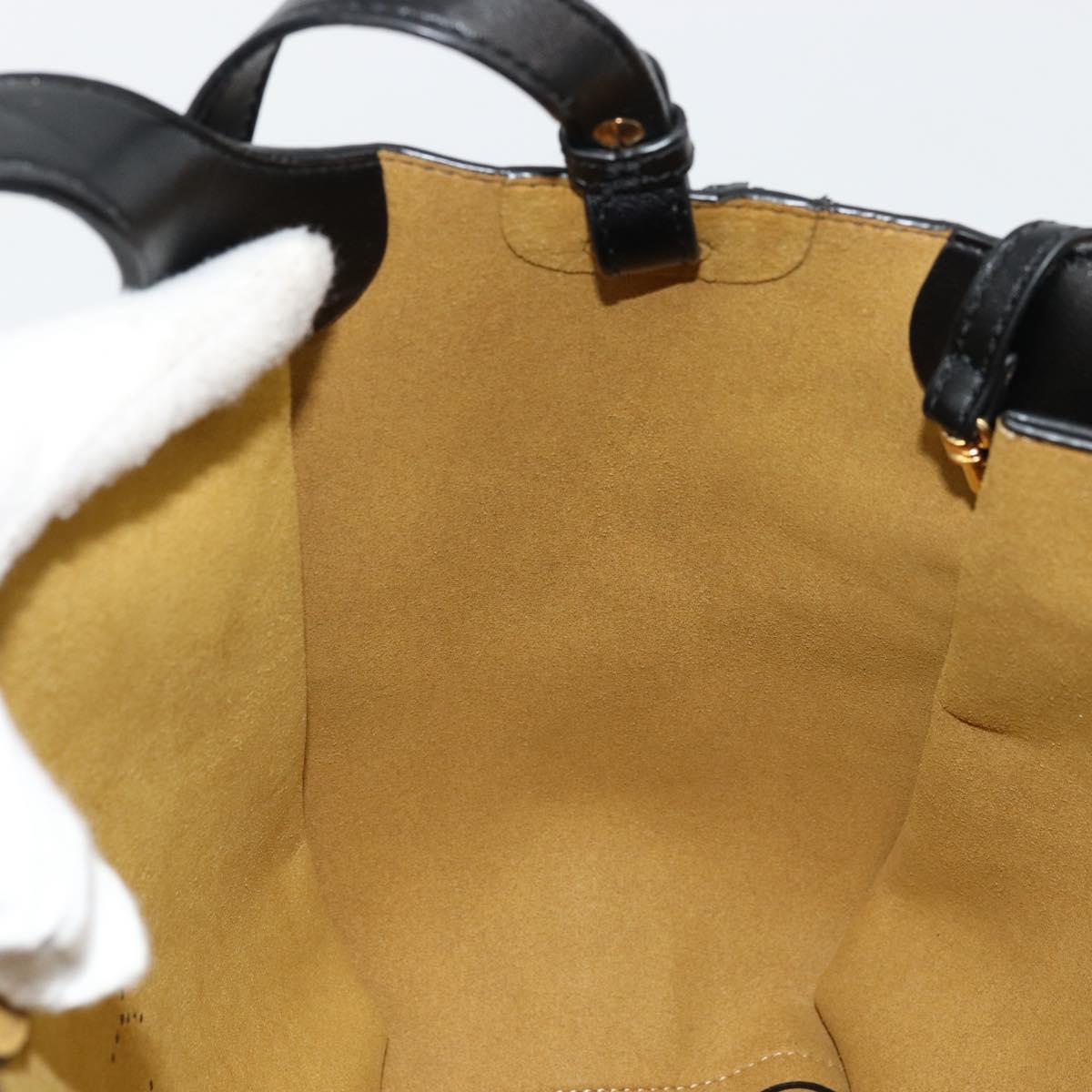 Stella MacCartney Hand Bag Leather 2way Black Gold 513860 Auth BA12302