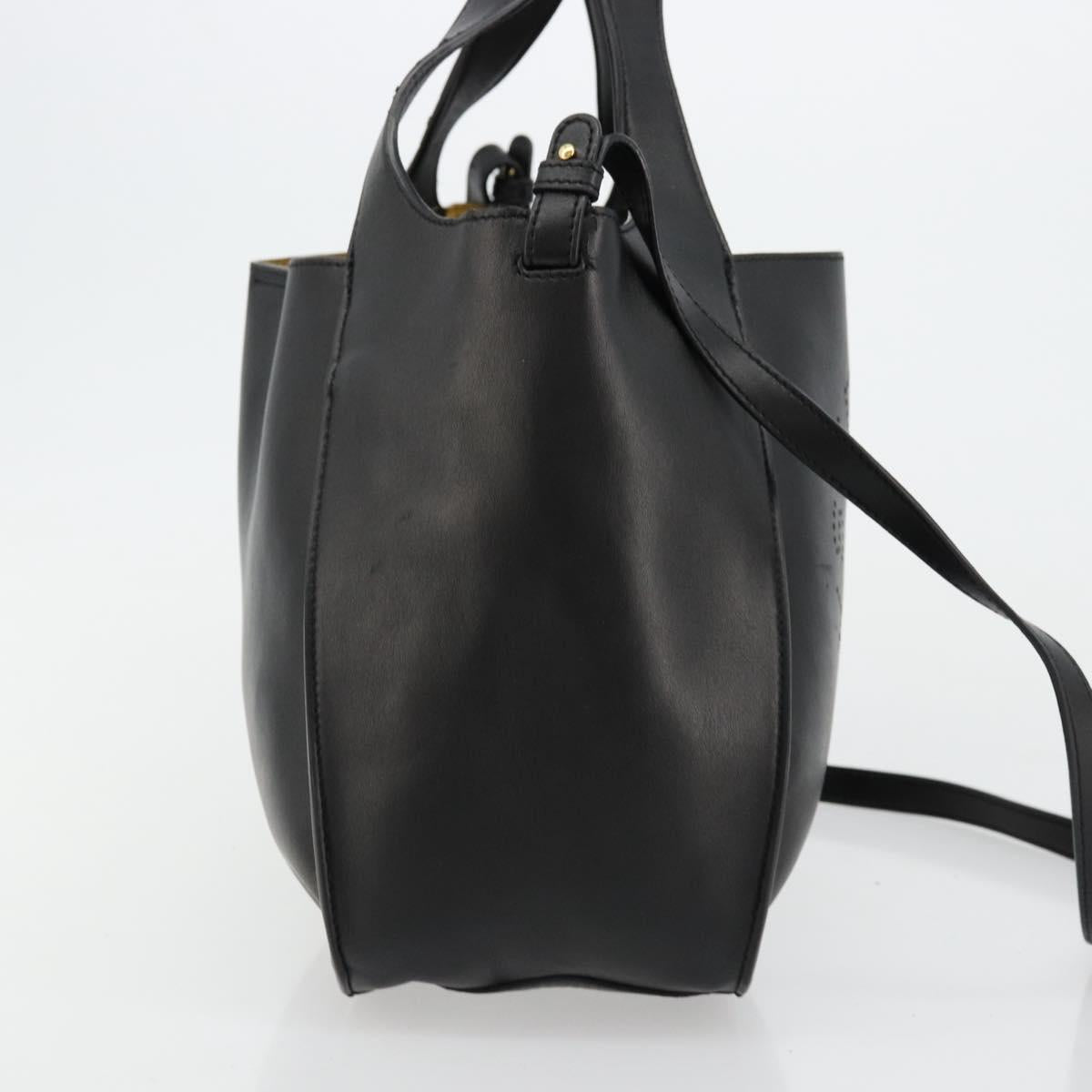 Stella MacCartney Hand Bag Leather 2way Black Gold 513860 Auth BA12302