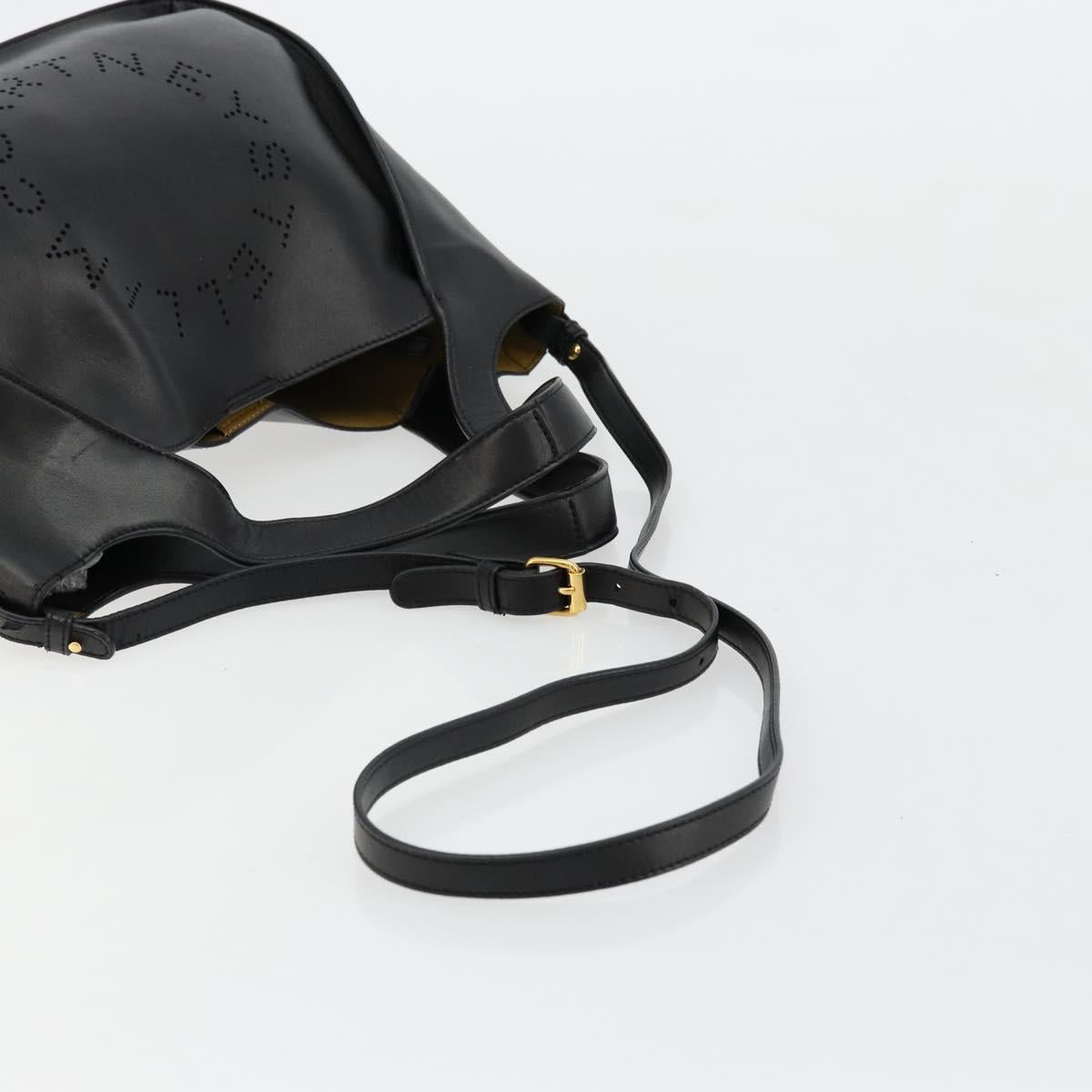 Stella MacCartney Hand Bag Leather 2way Black Gold 513860 Auth BA12302